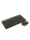 Комплект (клавиатура+мышь) Logitech MK240, USB, беспроводной, черный и жёлтый