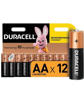 Батарейки мизинчиковые и пальчиковые Duracell AA/AAA в упаковке 12 штук
