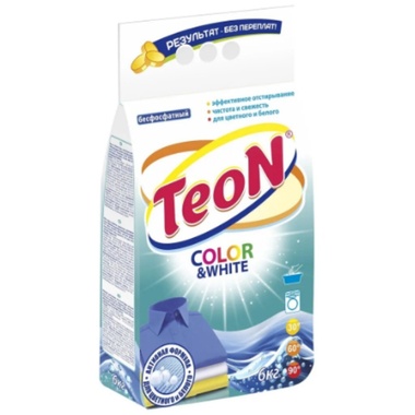 Стиральный порошок Teon, 6 кг, ручной + автомат, универсальный, Color White